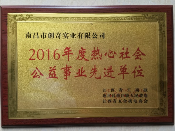 遂川縣2016年社會公益獎牌3